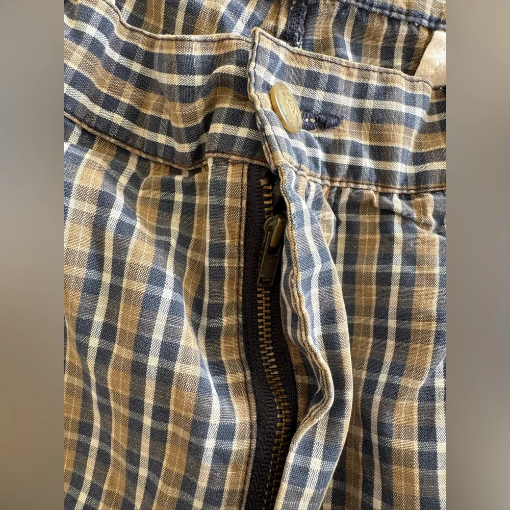 Vintage Banana Republic 100% Cotton Men's Checkered Plaid Shorts Size 33